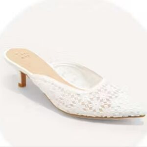 a new day White Crochet Mules